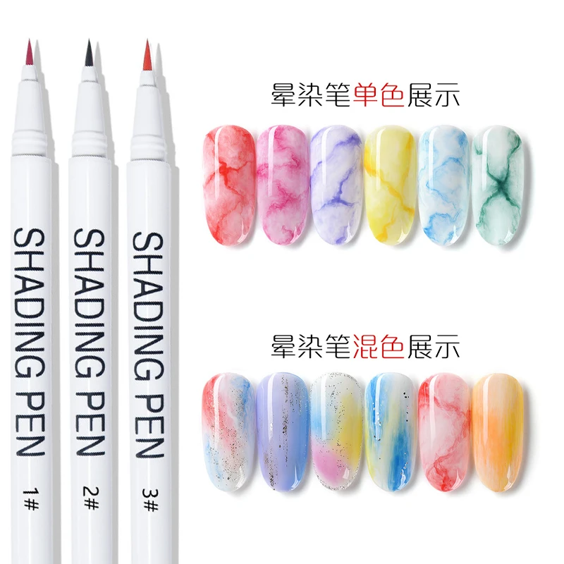 

1PC Blooming Gradient Nail Shading Pen 2ml Smudge Ink Drawing Painting Pen Nail Marbling UV Gel DIY Manicure Graffiti Pen Tools