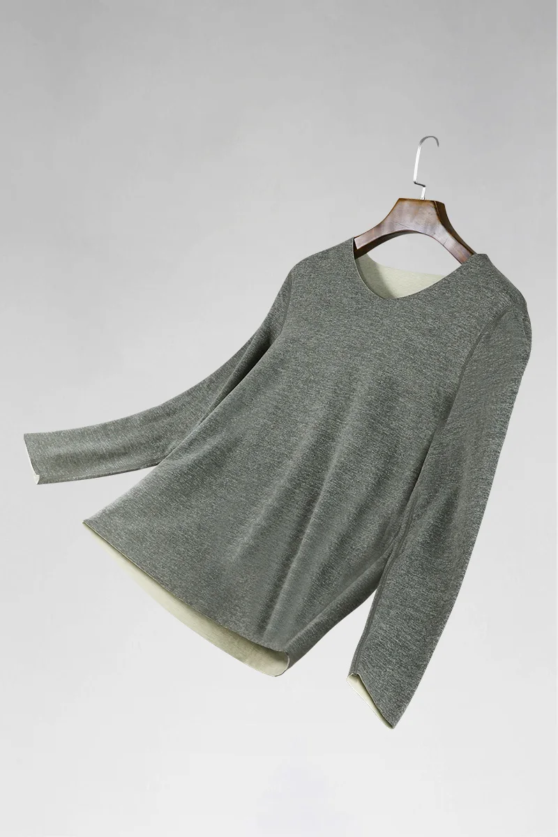 

Seamless thermal underwear men's upper body with fleece thickened autumn and winter winter winter single long sleeve undercoat w