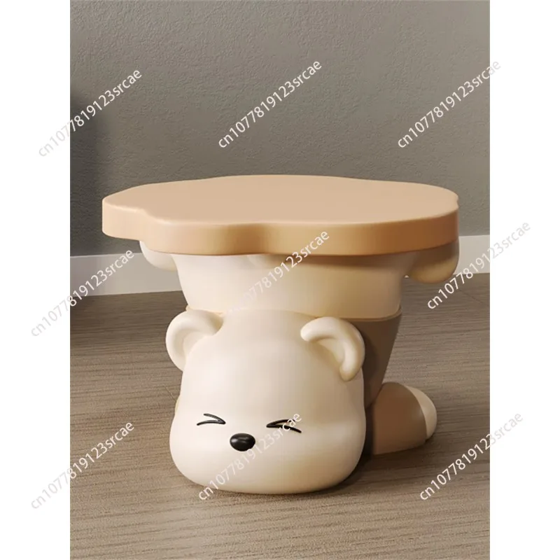 Cute Bear Entry Shoe Changing Stool | Light Luxury High-End Furniture for Living Room Decor