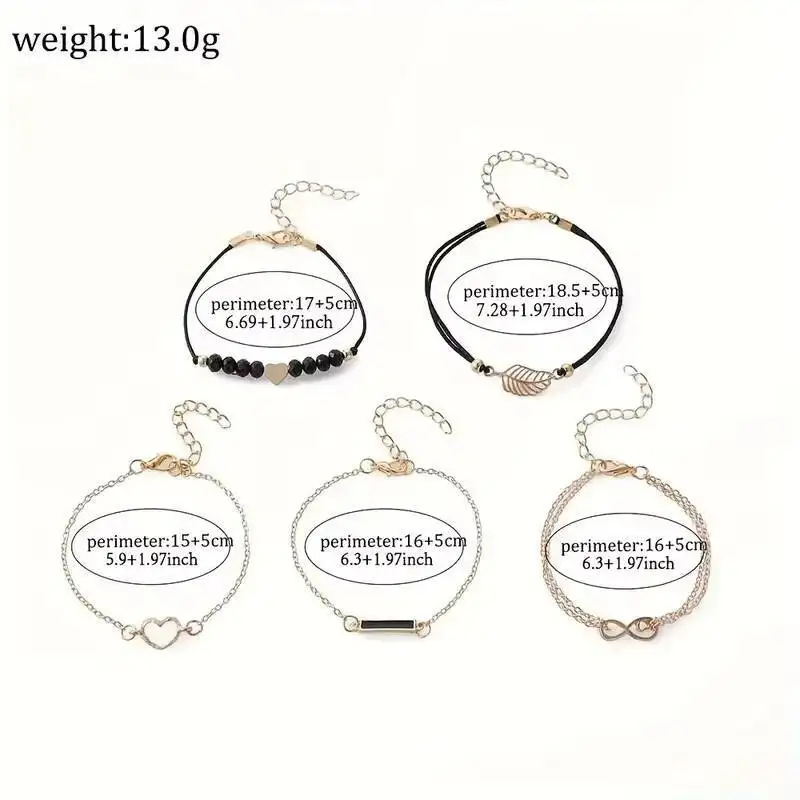 女性用ラインストーンブレスレット,ハートダイヤル,レザーストラップ,クォーツ,リーフ,ブレスレット,ボックスなしのファッション,6個セット