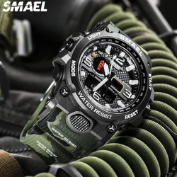 SMAEL Camo Tactical Watch Men's Multi functional Waterproof Night Light Alarm Clock Sports Outdoor Watch 1545D