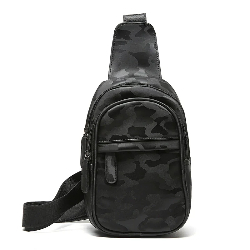 Men’s Vintage PU Leather Sling Bag – Large Capacity Crossbody Chest Bag with Multi-Pockets, Secure Buckle Closure – Stylish Comm