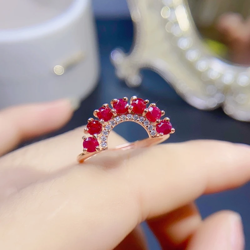 Natural Ruby Rings for women silver 925 jewelry luxury gem stones 18k gold plated free shiping items