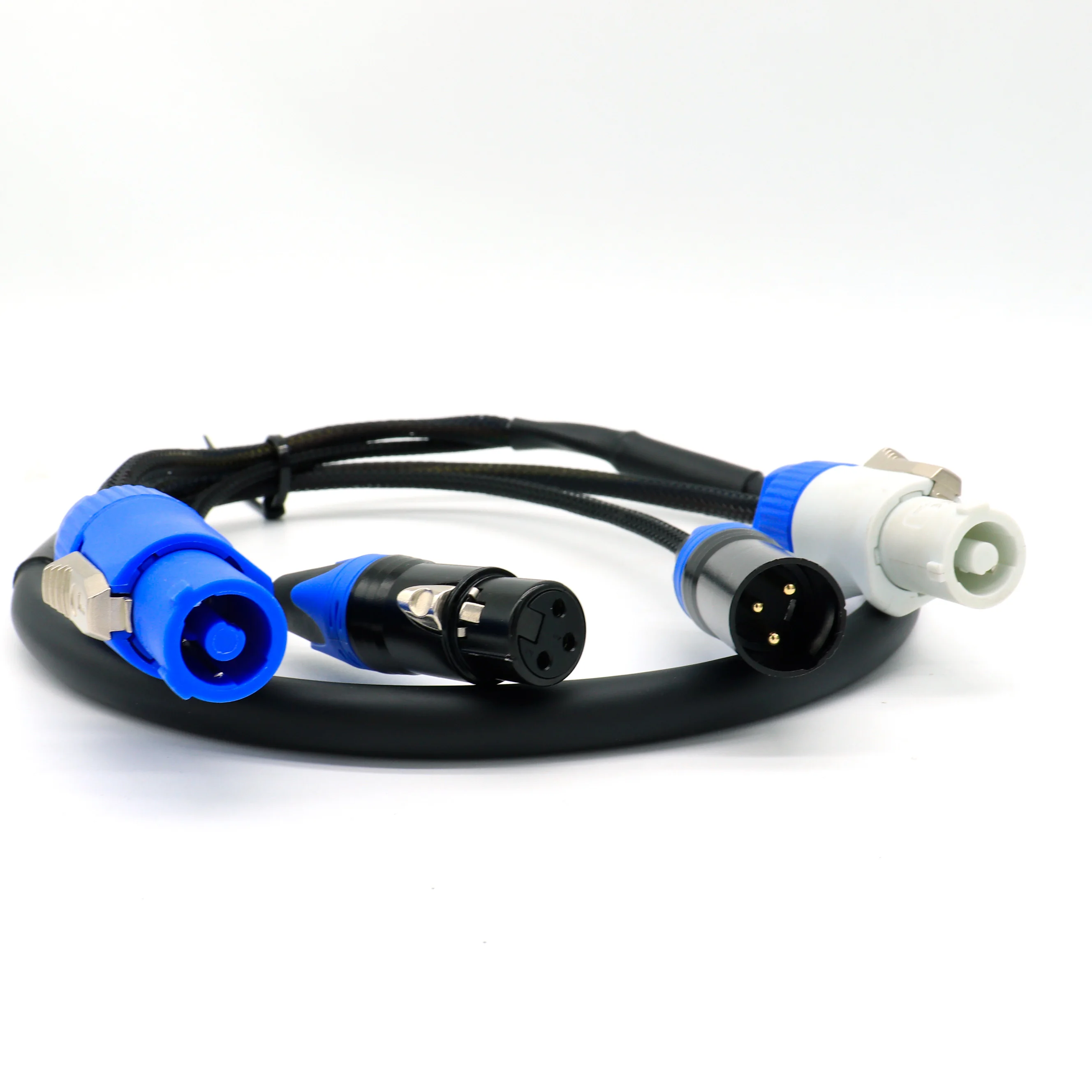 كابل كومبو مرن Powercon 1m 2m 3m 5m 1.5m XLR DMX512 كابل كومبي الطاقة 3x1.5mm2 لإضاءة المسرح برأس متحرك #4
