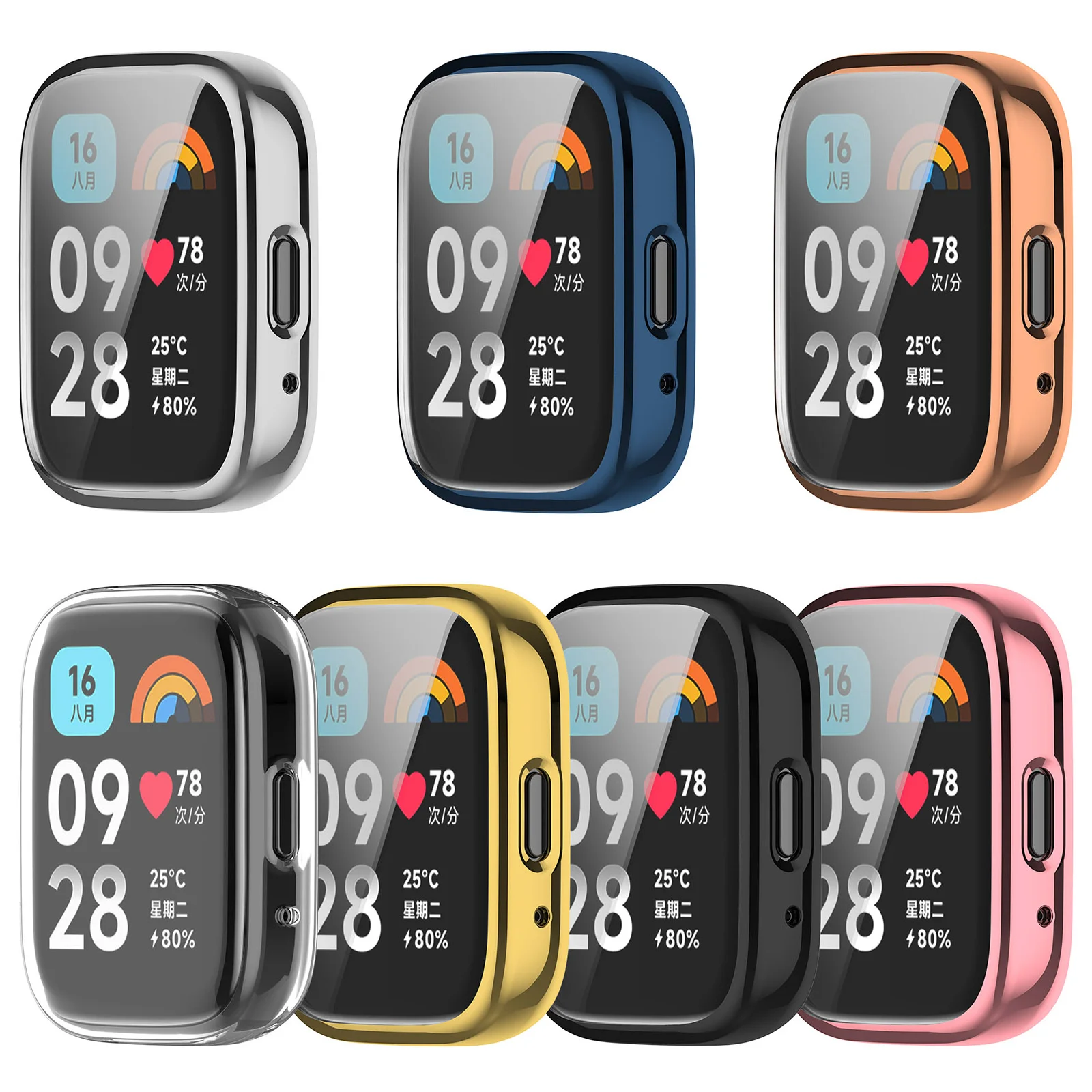 Custodia morbida in silicone per Redmi Watch 3 Active 3 Lite Smart cinturino proteggi schermo per Xiaomi Redmi Watch 3 Active
