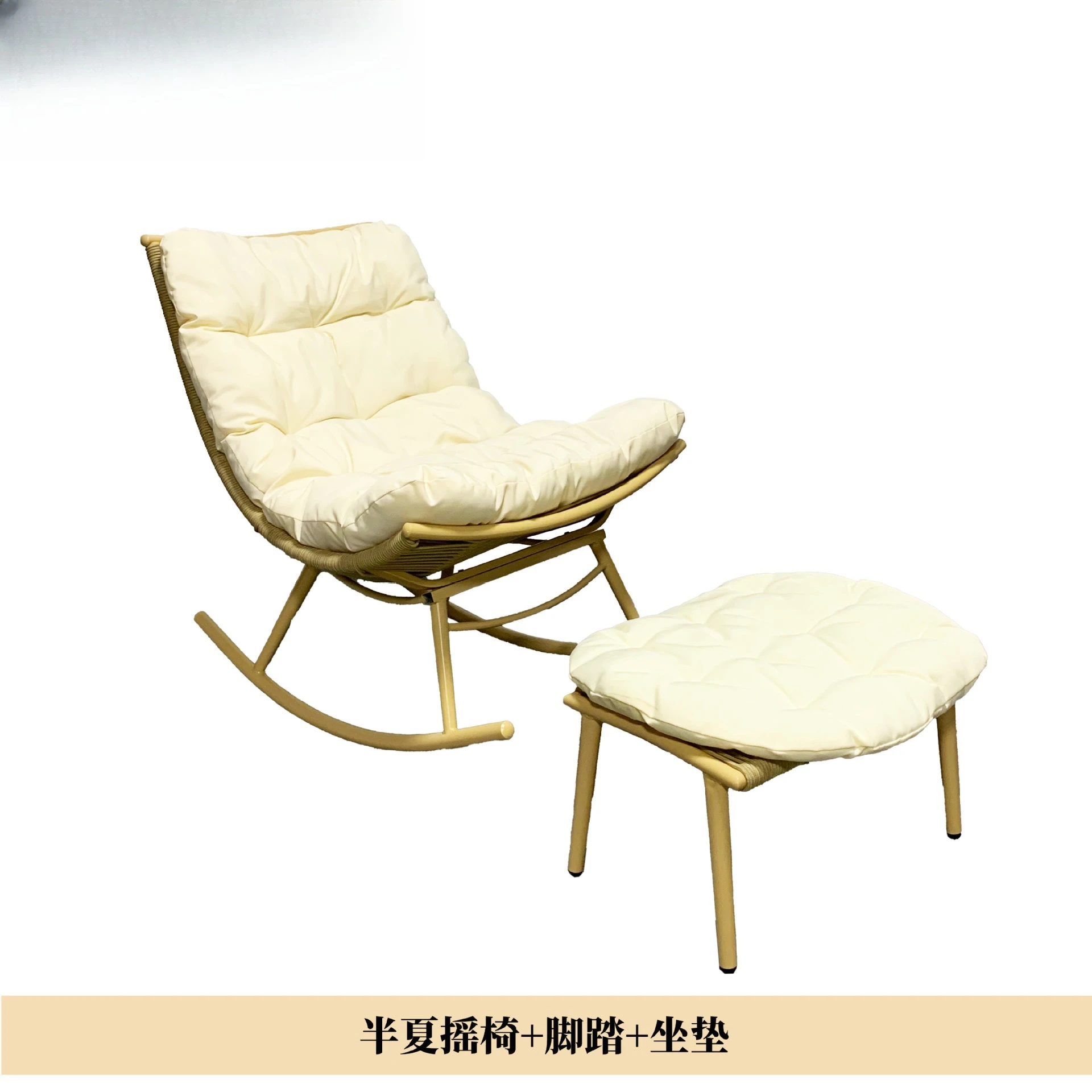 في الهواء الطلق شرفة الترفيه كرسي الروطان فناء شرفة طاولة وكرسي مصمم نموذج غرفة فندق مقاوم للماء واقية من الشمس #3