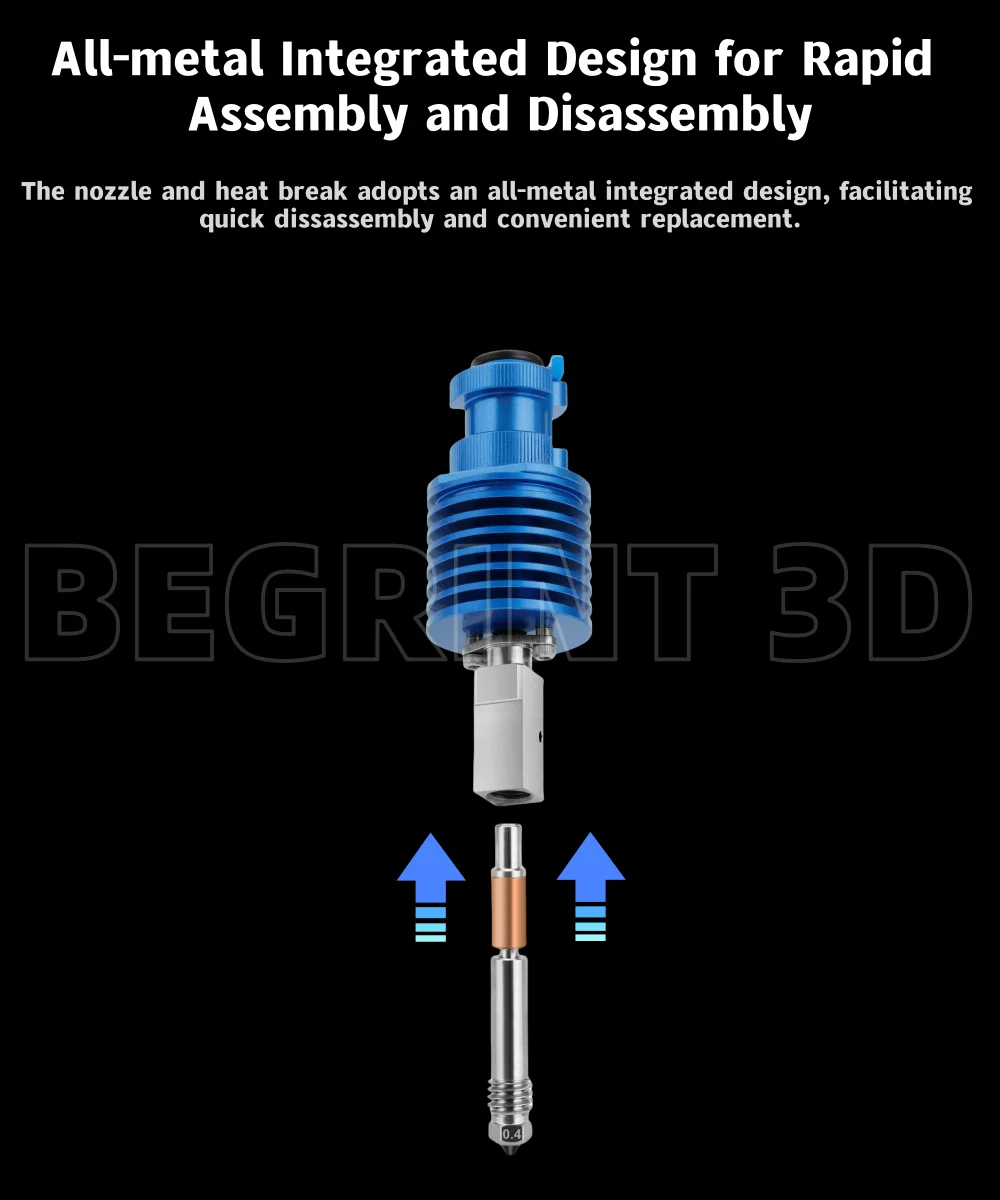 Hotend Upgrade TZ V6 3.0 Hot-End-Keramikheizung Einteilige Düse aus gehärtetem Stahl für Ender 3 Ender 3 V2 Ender 3 Pro VORON 2.4 – Detail 1