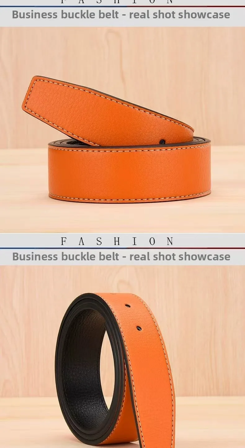 NEUE Luxus Marke Gürtel Männer Hohe Qualität Pin Schnalle Männlich Strap Fashion Echtes Leder Bund Ohne Schnalle 3,8 cm ceinture – Detail 3
