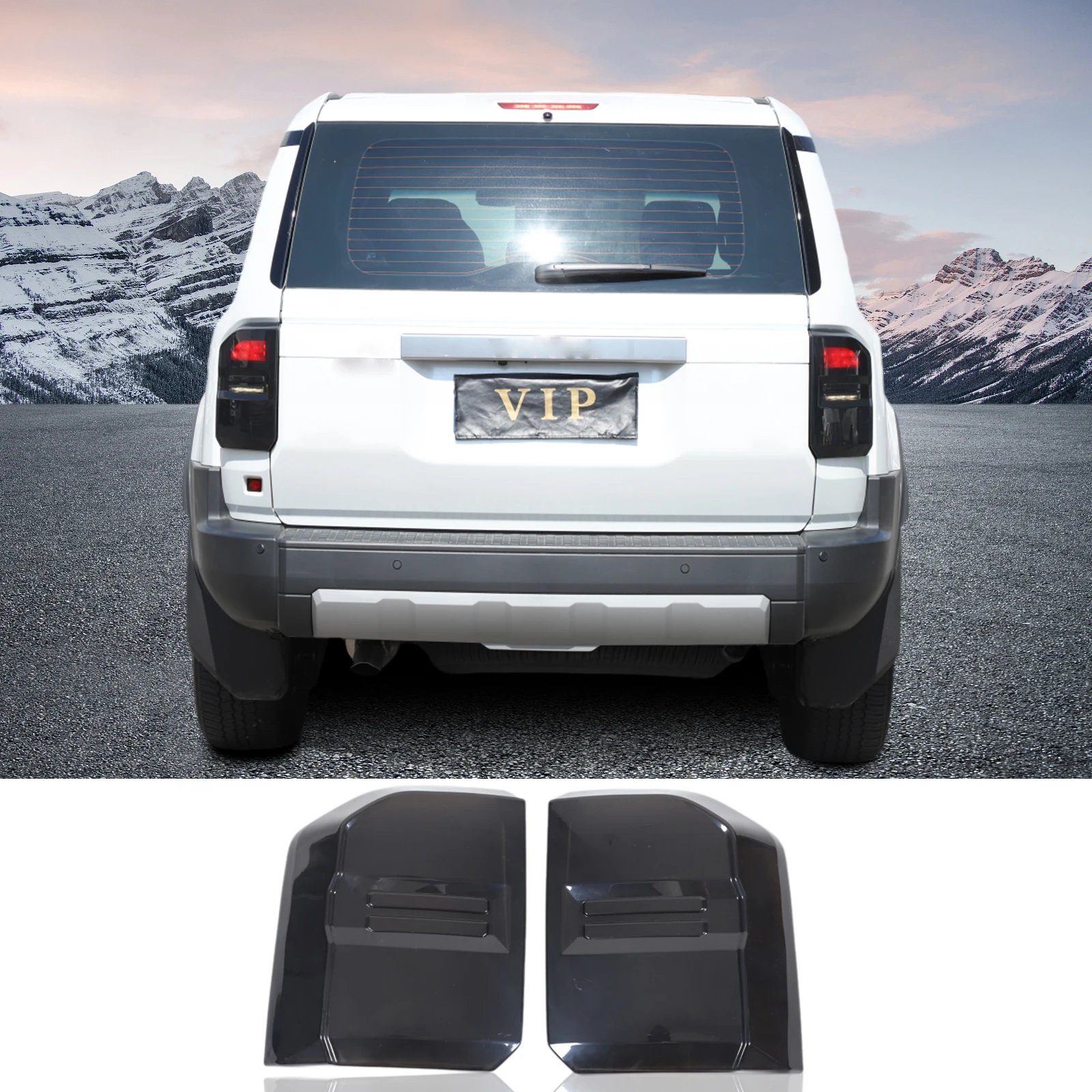 

ABS Rear car headlights Tail Lights Smoked Lens Covers For 2024 Toyota Prado Car Accessories