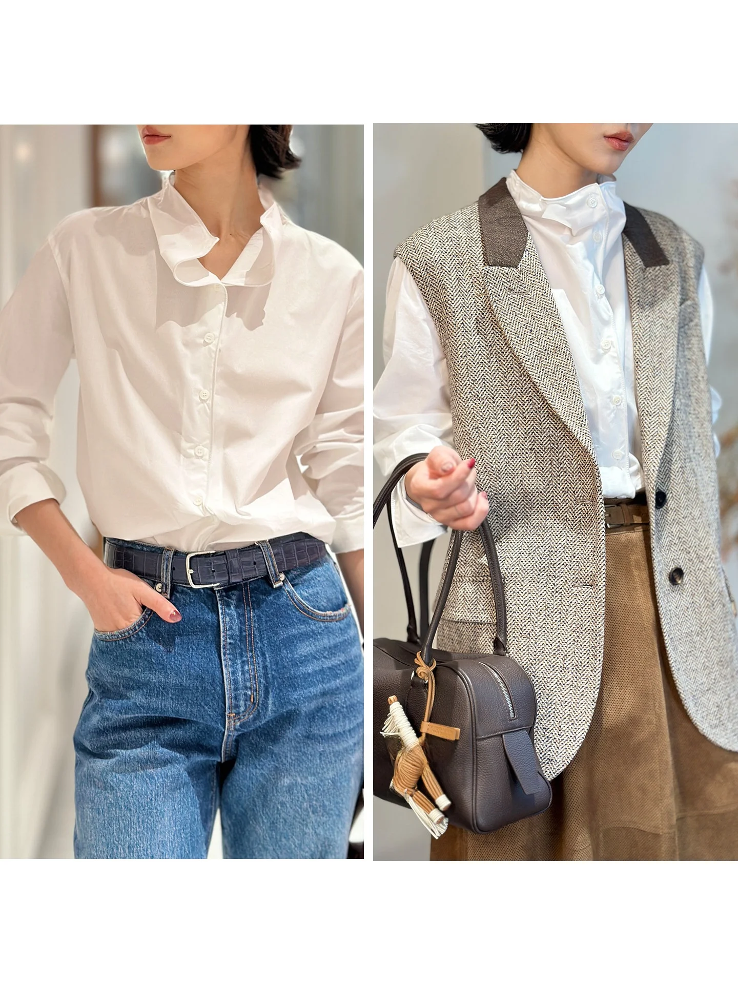 

Рубашка из хлопка High Densi Liquid Niten с воротником-стойкой, свободного кроя, с длинными рукавами, однотонная, на пуговицах.