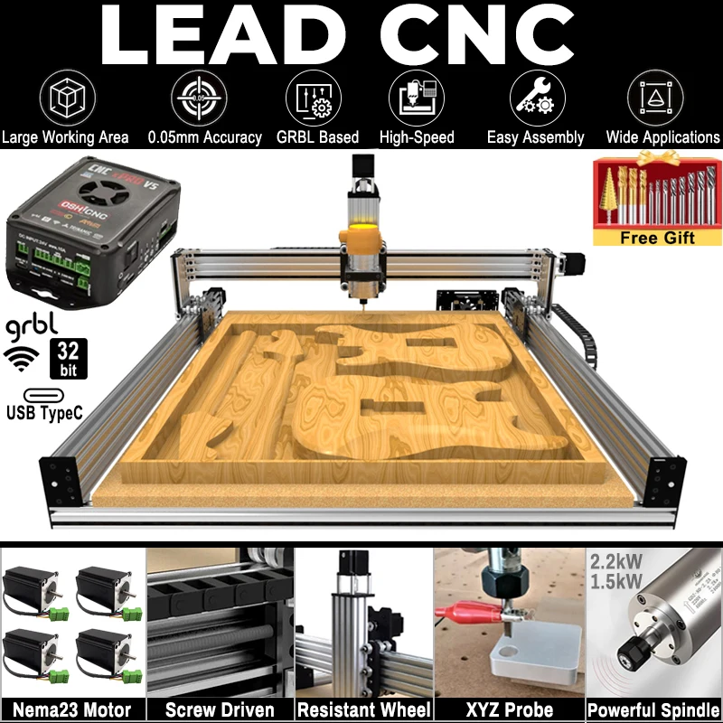 20% OFF BulkMan3D Lead CNC Machine Full Kit xPRO V5 GRBL 4-Axis CNC Router Precise Engraver for Wood, Metal, Acrylic, Plastic