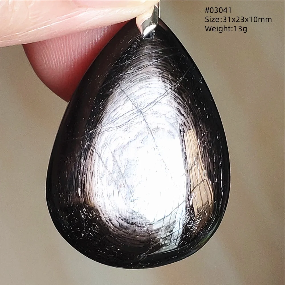 Natural Black Hypersthene Flash Pendant Necklace Rare Women Men Egypt Gold Lucky Hypersthene Beads Obsidian Pendant AAAAAAA 6