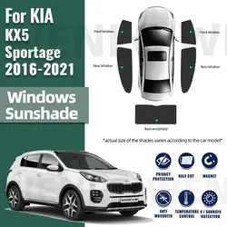 For KIA Sportage QL KX5 2017-2021 Magnetic Car Sunshade Shield Front Windshield Frame Curtain Rear Side Window Sun Shade Visor