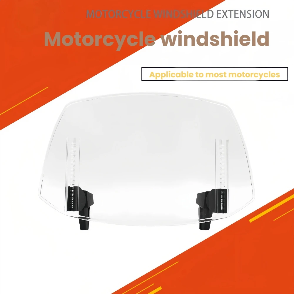 Universal Motorcycle Windshield Extension Adjustable Spoiler Clamp-On Windscreen Deflector For BMW KAWASAKI YAMAHA HONDA SUZUKI