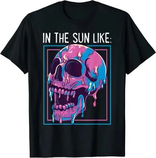 

Pastel Goth Melting Skull In The Sun Like Aesthetic Summer Holiday Emo T Shirt SweaT 27619