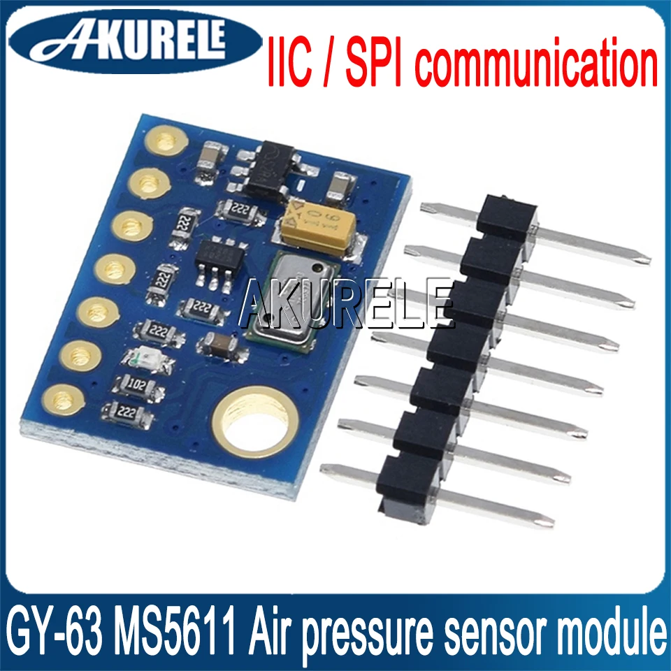 Ar Módulo Sensor de Pressão para Arduino, Altura Sensor Board, Detector Atmosférico, Alta Precisão, IIC, SPI, MS561101BA03, GY-63, MS5611