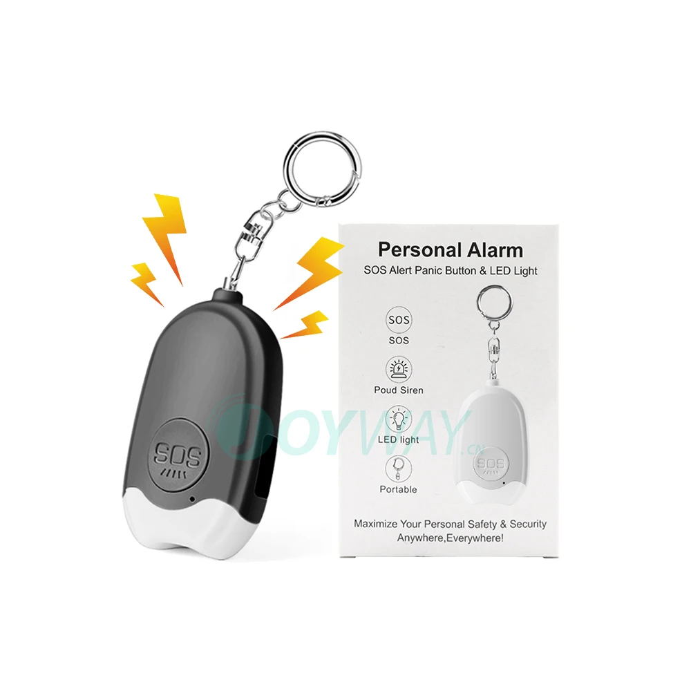 도매 130dB 풀 알람 충전식 자기 방어 보안 여성용 안티 어택 비상 개인 경보 키체인 LED 라이트 포함