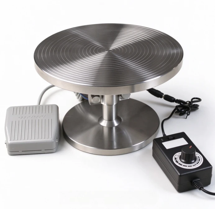 Electric Pottery Wheel Stainless Steel Turntable Adjustable Speed Clay Sculpting Tool for Ceramic Art Painting Gilding Professio