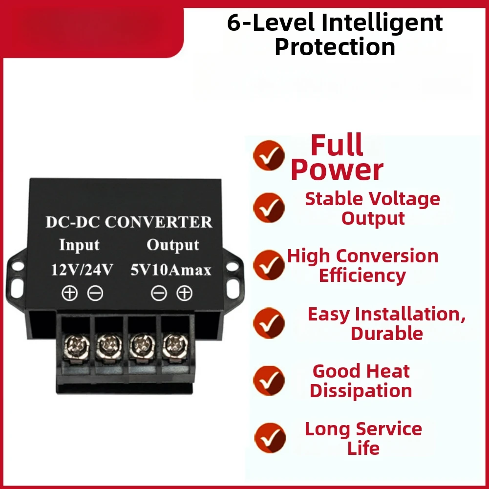 50W 5V 10A Converter DC DC Step Down Power Supply for LED Panels Car Electronics Input 8-35V 12V 24V Compatible