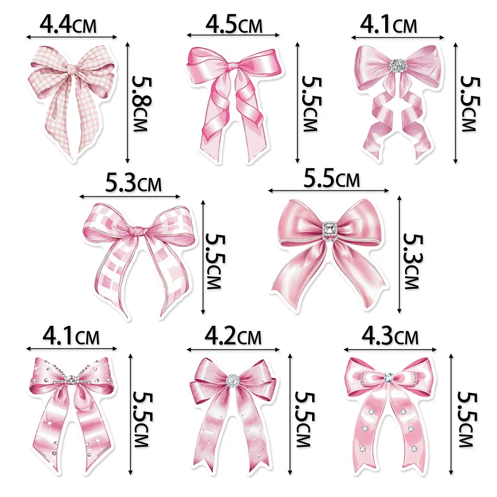 8pcs Butterfly Knot Cake Plaque Birthday Party Paper Cup Cake Decoration