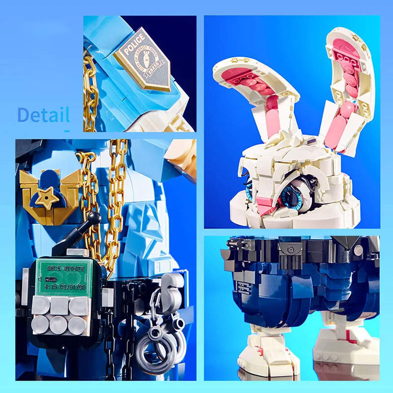 クリエイティブ MOC 1387 個役員ウサギモデルビルディングブロックレンガセット DIY 動物フィギュア組み立てキットのおもちゃ子供のギフト