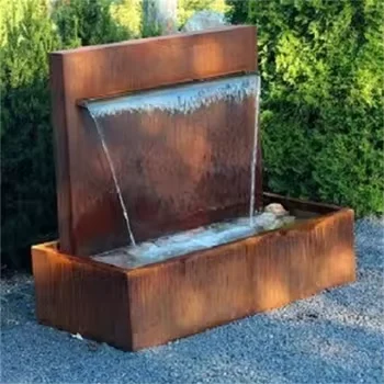 

Weather Resistant Water Feature Garden Water Landscape Corten Steel Waterfall