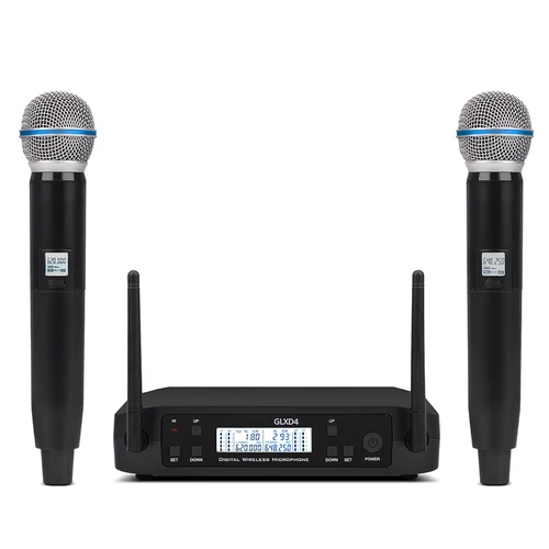 Imagen 2 del producto Sistema con micrófono inalámbrico UHF profesional de 2 canales GLXD4 GLXD GLXD24 karaoke hogar KTV actuaciones de fiesta micrófono dinámico