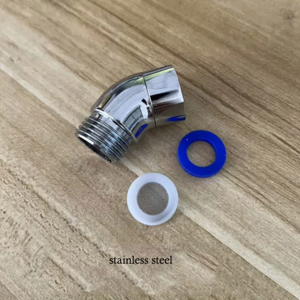 

2pcs 135 Degree Handheld Showerhead Easy To Use Stainless Steel Elbow Adapter Connector Adjustable Shower Angle Controller