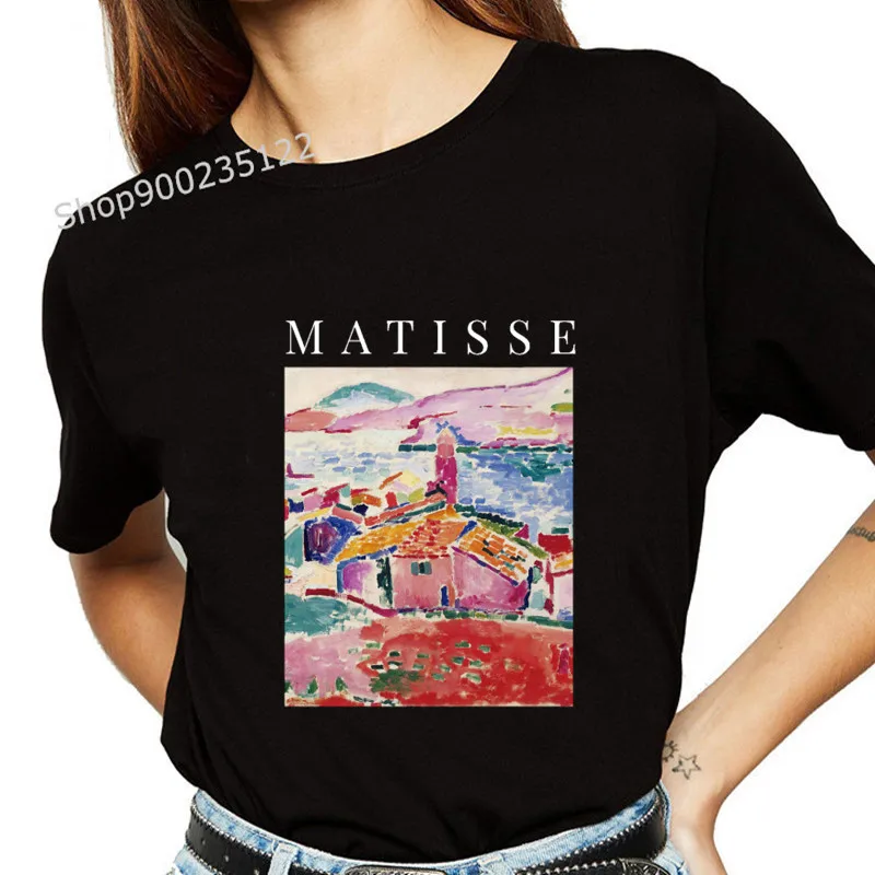 Henri Matisse T Shirt Women Printn Vintage Blue Nude Casual T-shirt O-neck Short Sleeve Harajuku Ladies Tee Tops Clothing