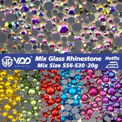 VDD Hotfix SS6-SS30 Mix Size Top Quality Glass Rhinestones Crystal Flatback Glitter Stones For Clothes Wedding Dress Decorations