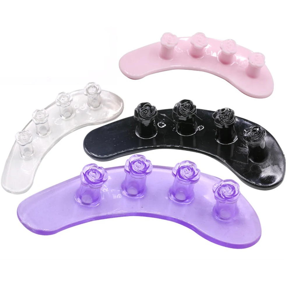 

2pcs Rose Silicone Finger Separators Art Spacers Flexible Manicure Tool Cute Flower Design Portable For Home Professional Use