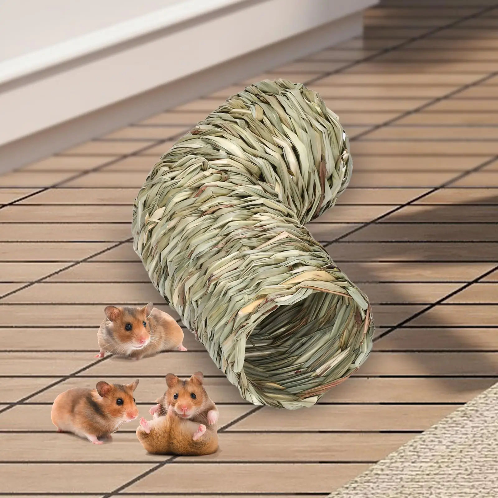 Hamster Grass Tunnel Toy Bunny Toy Lightweight Rabbit Tunnel Tube Nest for Ferrets Small Animals Hedgehog Chinchilla Gerbils