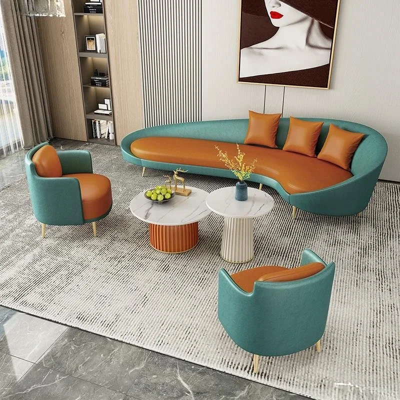 Simple wrought iron office sofa, leisure negotiation sofa