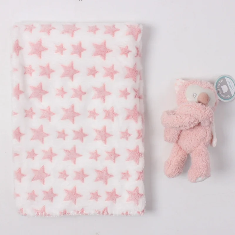 baby-flannel-blanket-and-plush-toy-set-security-blankets-100-75cm-with-comfort-animal-stuffed-toys-newborn-baby-gift-set