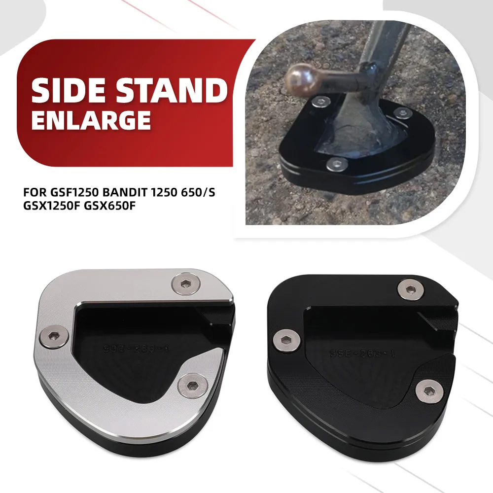 

Motorcycle CNC Kickstand Extension Foot Side Stand Pad Support Plate For Suzuki GSF1250 Bandit 1250 650/S GSX1250F GSX650F