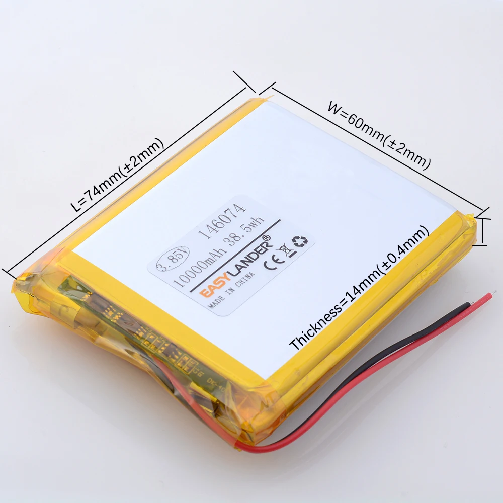 146074 136074 10000mAh 3.85V Rechargeable Polymer Batteries Lipo Li-Po for Power Bank Toy GPS Laptop Smart watch Camera Diy