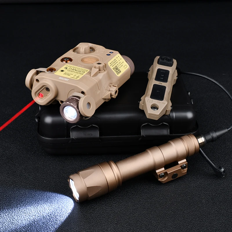 PEQ 15 IR Laser Red Dot Green Blue Infrared Sighting & M600C Scout Flashlight Wadsn/No Marking Switch PEQ Tactical Laser Set