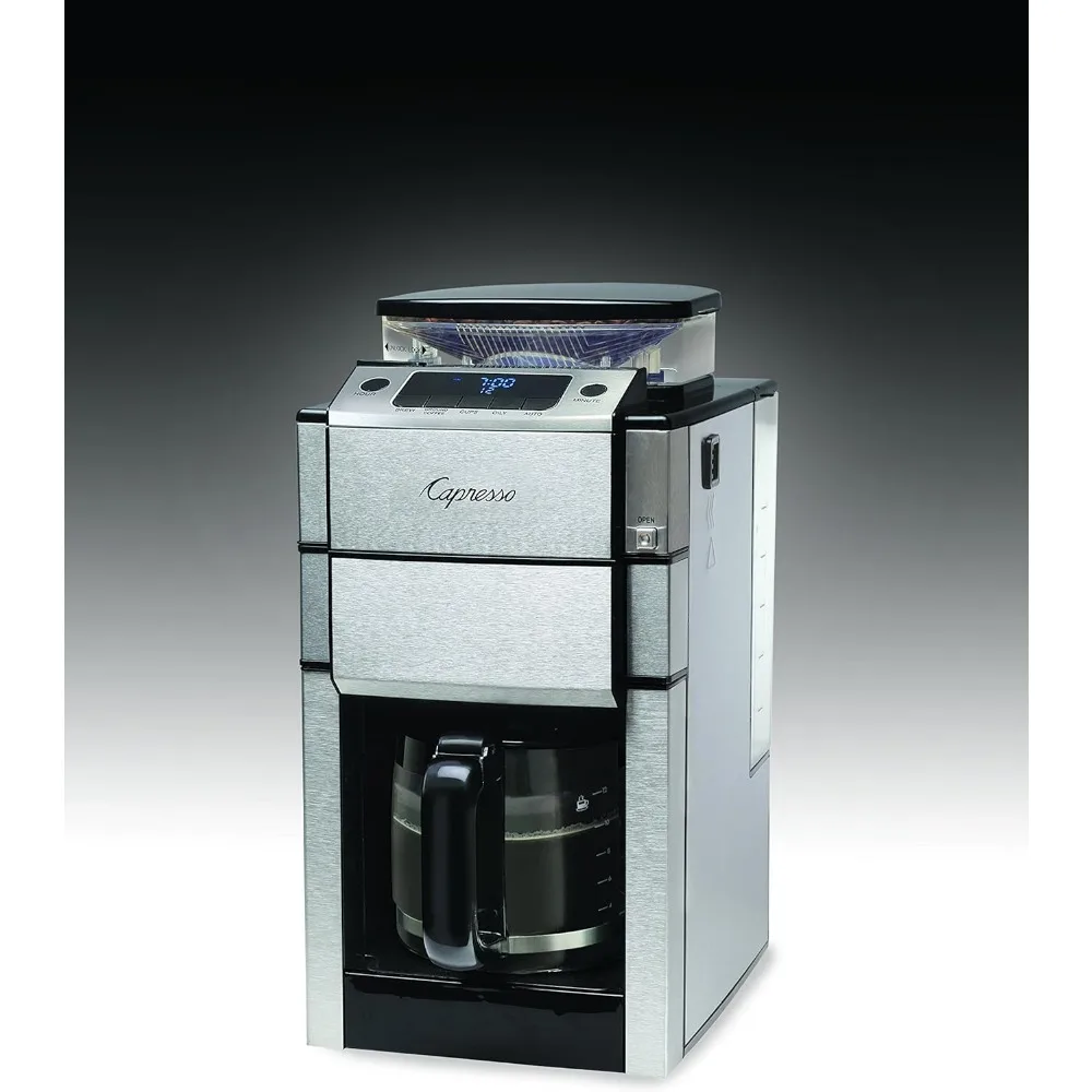 Capresso-cafetera de cristal Team Pro Plus, 12 tazas, plata, 487,05