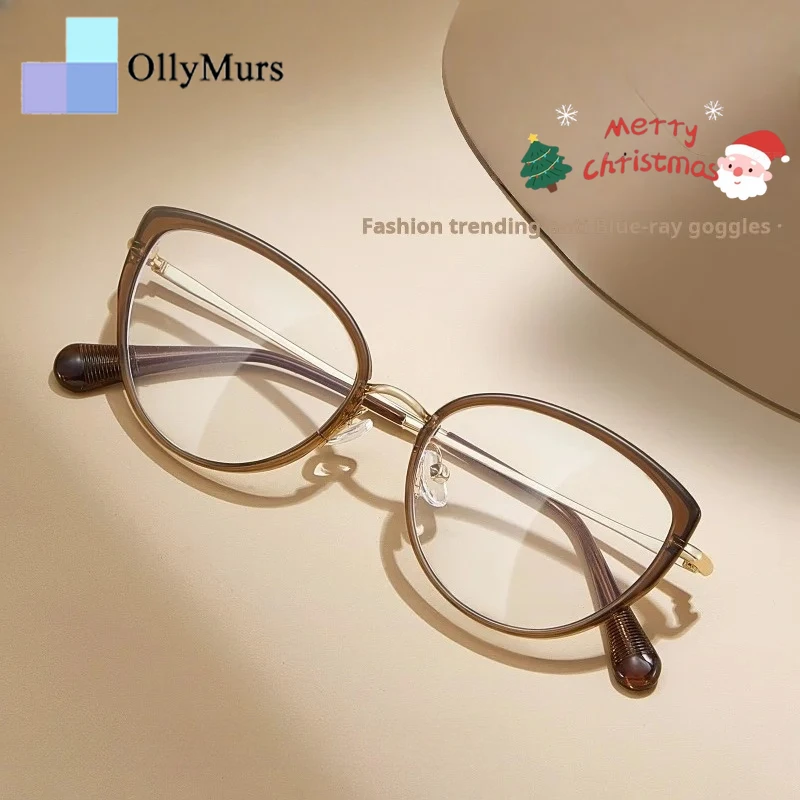 

Модные трендовые оправы для очков «кошачий глаз», ультралегкие оптические очки с блокировкой синего света, оправа для очков для близорукости, очки по рецепту TQ5740