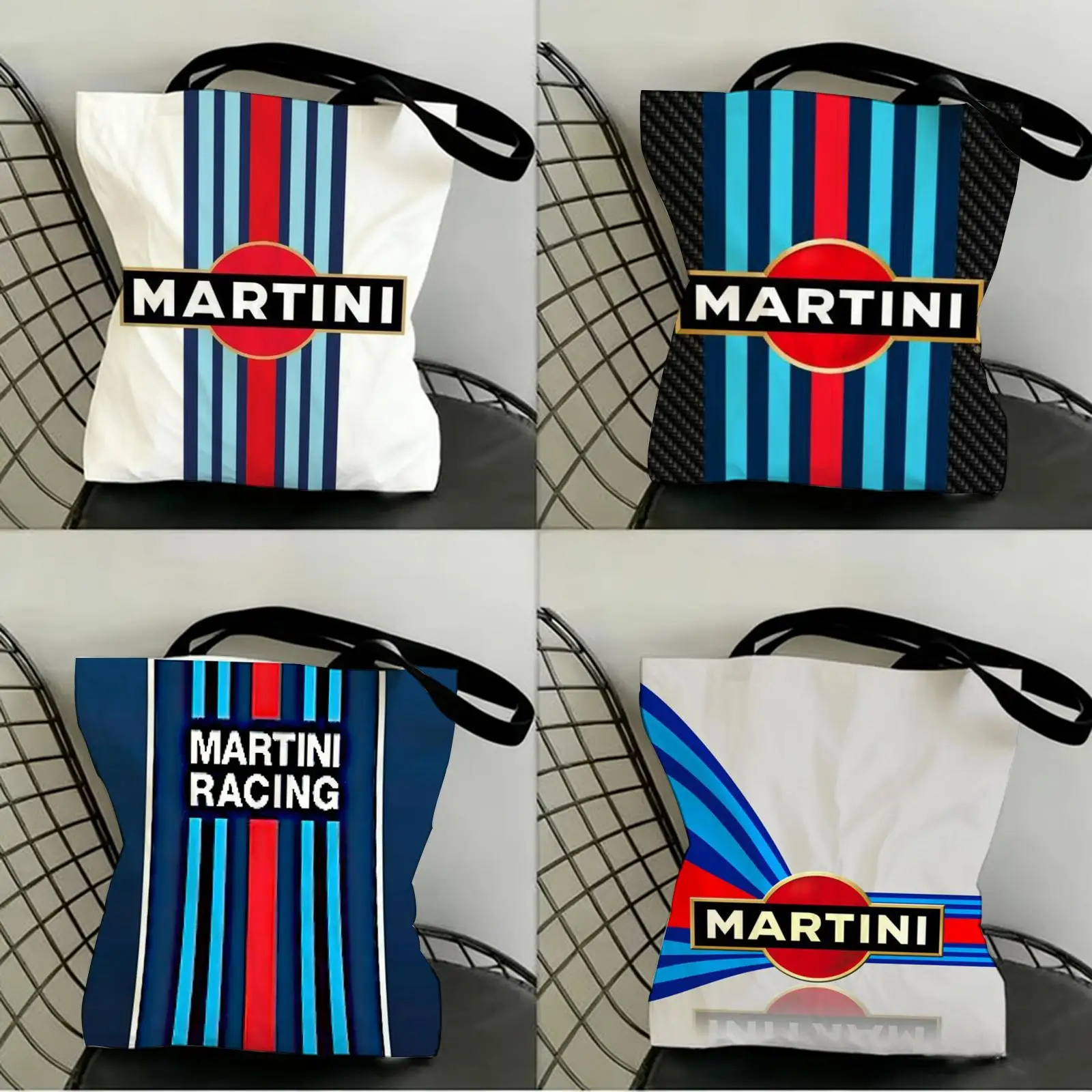 

Car Cool M-MartiniES Storage Bags Canvas Double-Sided Print Shopping Bag Large Capacity Aesthetic Reusable Tote Bag