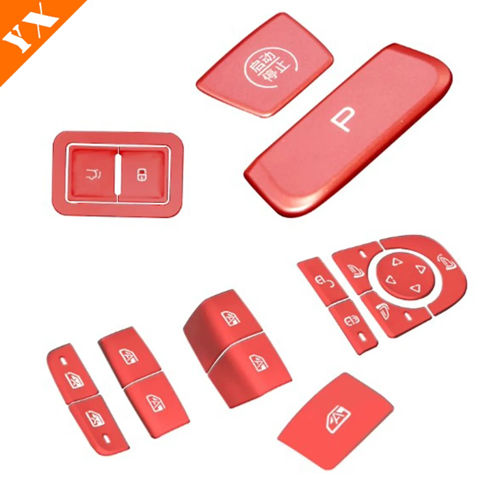 

For BYD Denza D9 2024 Accessories Aluminum Car Window Glass Switch button cover Gear Shift Steering Wheel Switch Button Cover