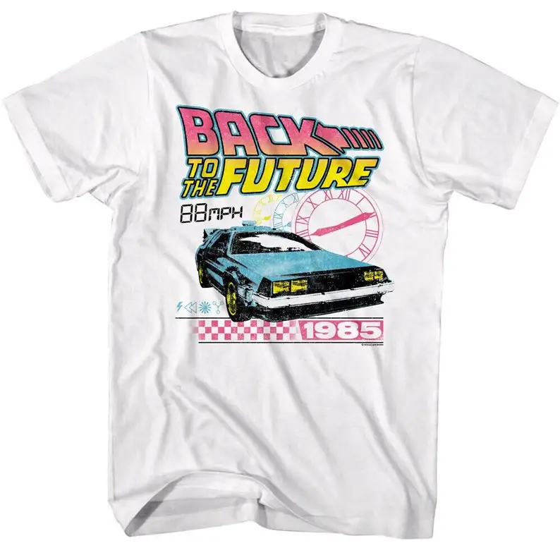 Back to The Future Men's T-Shirt Pastel Clocks Tees