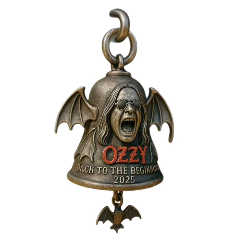 Motorcycle Bell Ozzy Engraved Rocker Brass Biker Charm Helmet And Handlebar Accessory Perfect Gift For Bikers Halloween