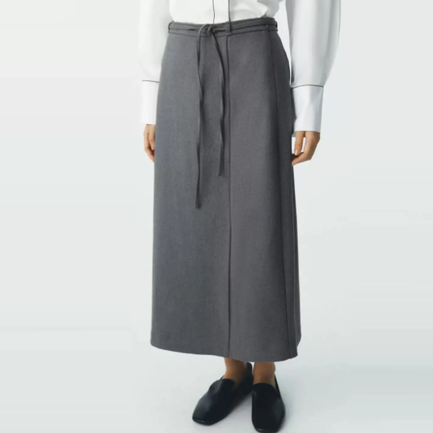 우아한 개성 하이웨이스트 스트레이트 컷 미니스커트 벨트 포함 가을 신상 여성 패션 Z 미드웨이스트 기타