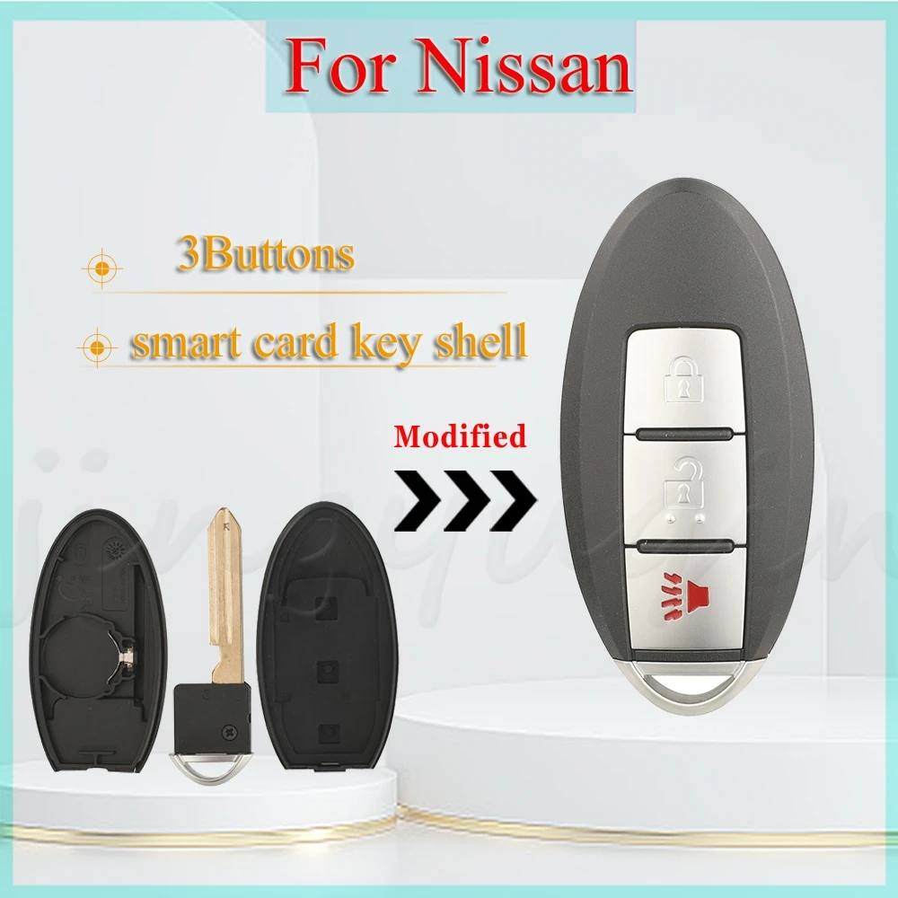 

Jingyuqin для левого держателя батареи Nissan, оболочка - спущенный, без стандартного, без логотипа, 3 кнопки, чехол с дистанционным управлением, умный автомобильный ключ