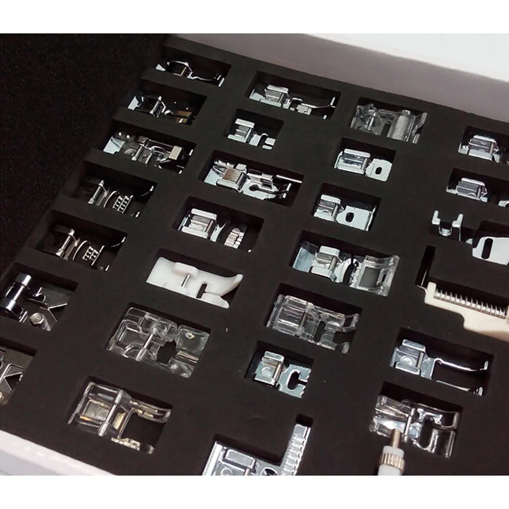 

42Pcs Premium Sewing Machine Presser Feet Set for Low Shank Domestic Machines Multiple Functions Fashion Accent Border Flounce