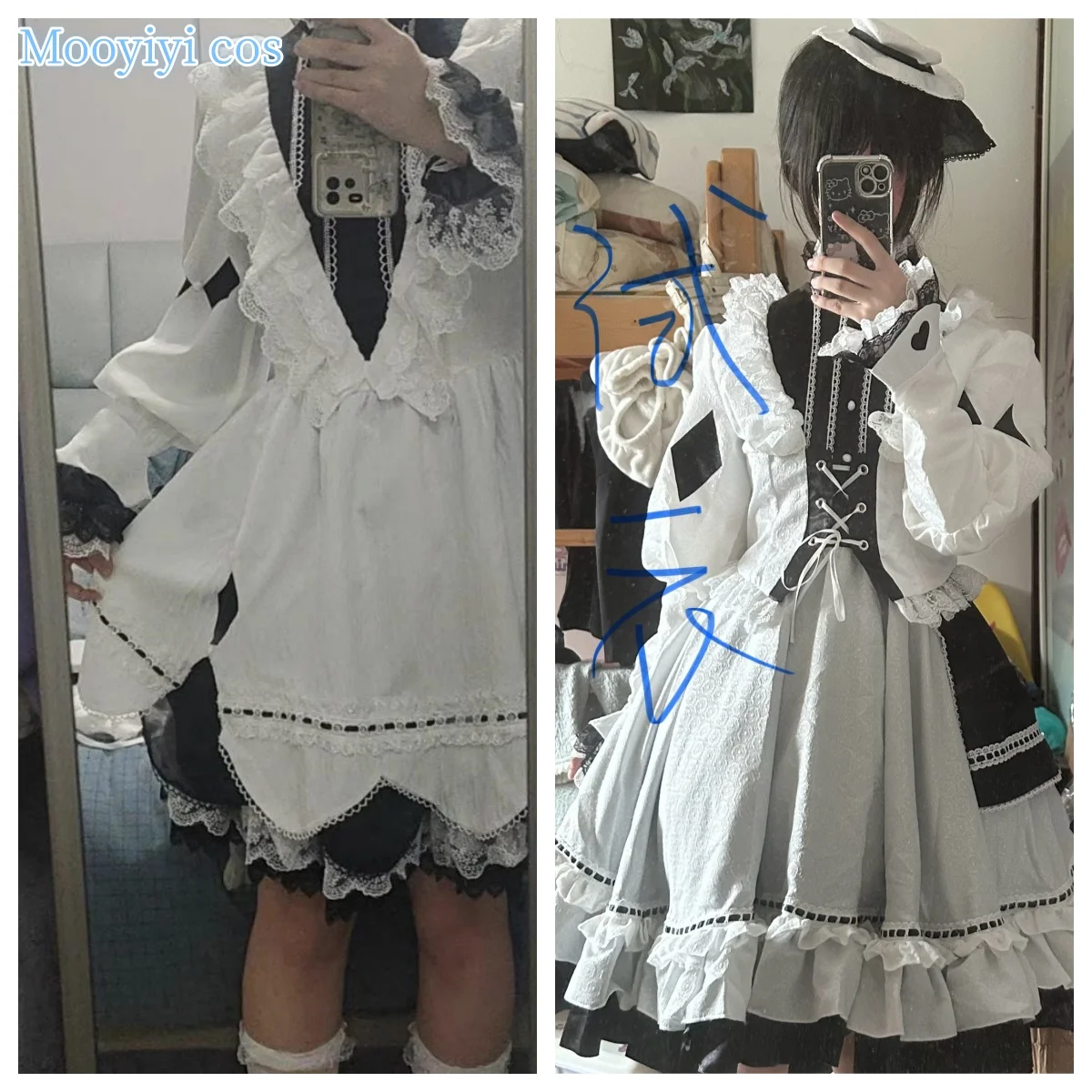

2025 Newly Asahina Mafuyu Cosplay costume Halloween Christmas Role Game PJSK Women Dress Black White Lolita IN Stock S-XXL