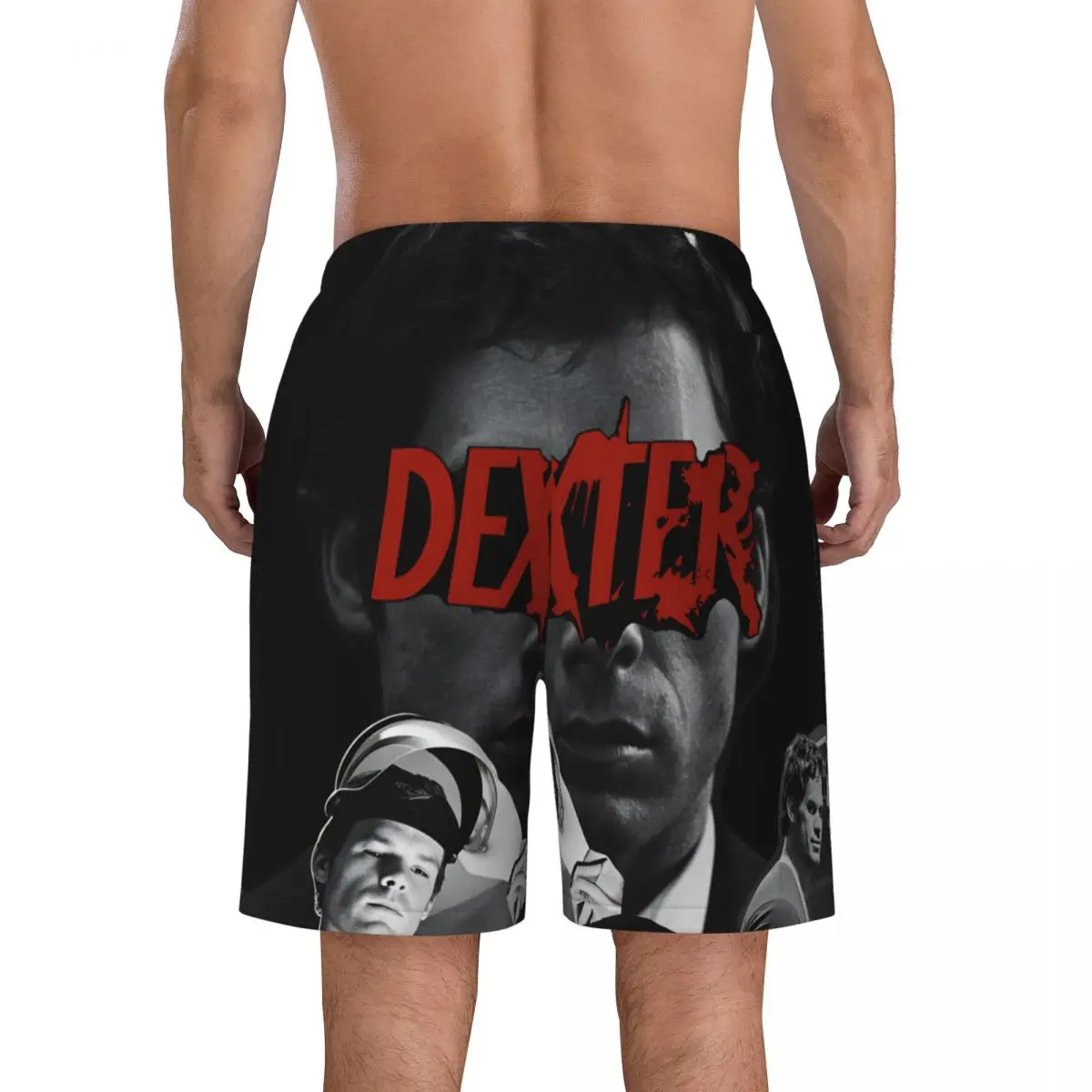 Man Board Shorts Dexter Morgan Blood Never Lies TV Show Photo Swim Trunks Quick Dry Sports Fitness Large Size Board Short Pants