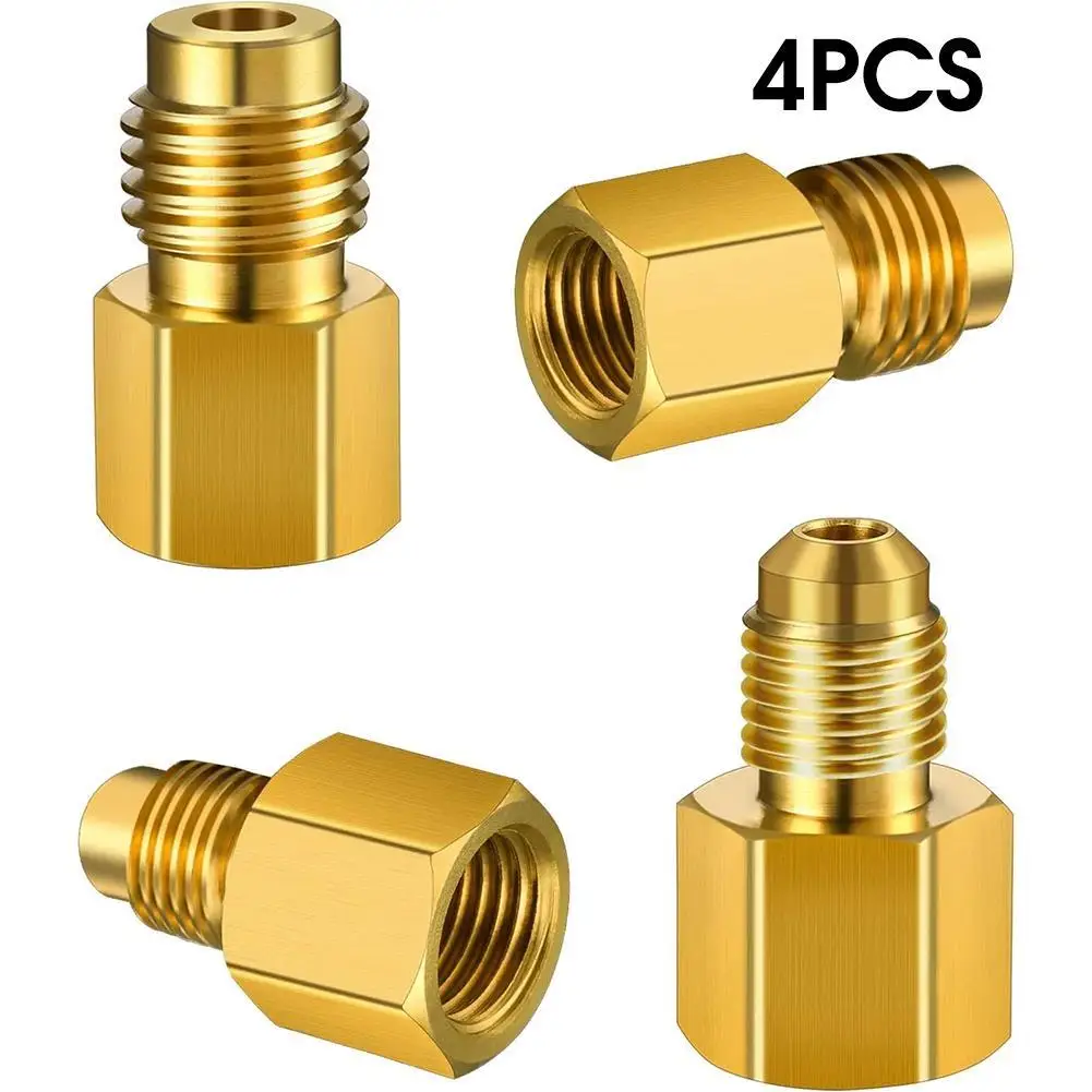 R134A Brass Refrigerant Tank Adapter To R12 Fitting Adapter 1/2 Female To 1/4 Male Flare Adaptor Valve Core And Vacuum Pump