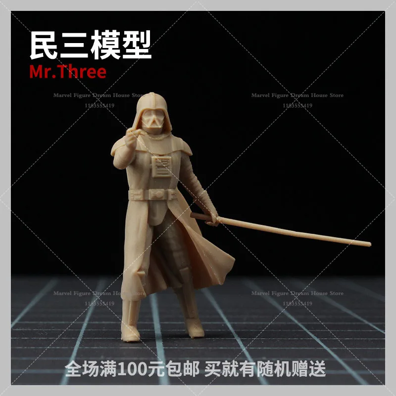 1/64 1/43 Scale Miniature Scene Dolls Un-panited White Figure Mini Model Bounty Hunter with Baby Yoda Cross-galaxy Journey - view 2